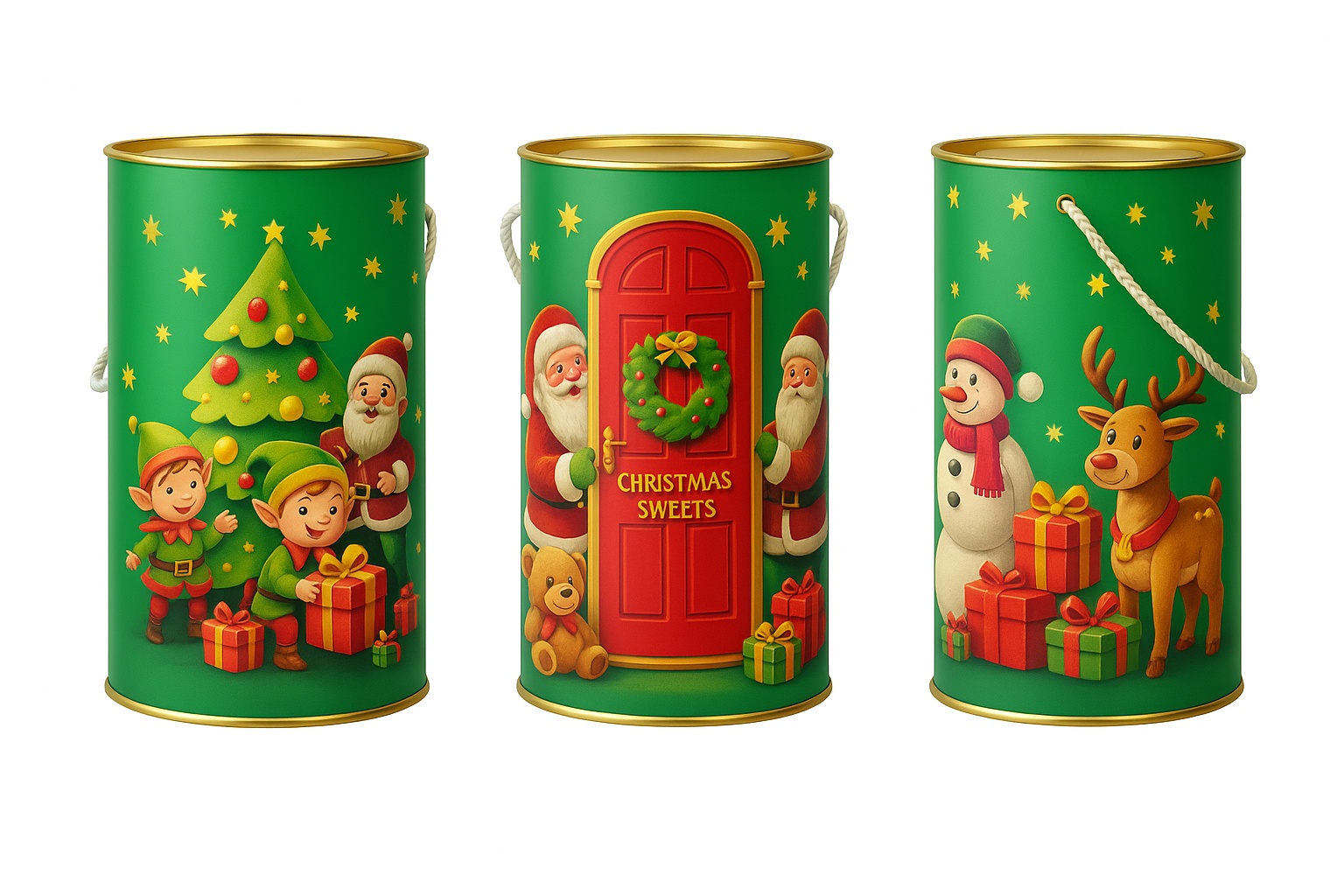 Солодкий набір подарунковий "Новорічна Казка" 500гр Тубус ТМ Лукас 25 цукерок